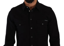 Load image into Gallery viewer, Dolce &amp; Gabbana Black Slim Cotton Denim Stretch Shirt
