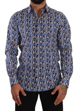 Load image into Gallery viewer, Dolce &amp; Gabbana Slim Fit Blue Logo Cotton Shirt
