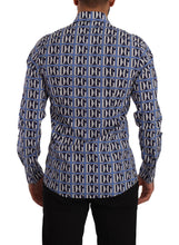 Load image into Gallery viewer, Dolce &amp; Gabbana Slim Fit Blue Logo Cotton Shirt
