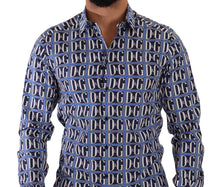 Load image into Gallery viewer, Dolce &amp; Gabbana Slim Fit Blue Logo Cotton Shirt
