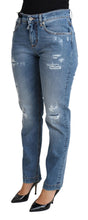 Load image into Gallery viewer, Dolce &amp; Gabbana Blue Tattered Skinny Denim Cotton Blend Jeans
