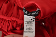 Load image into Gallery viewer, Dolce &amp; Gabbana Elegant Red Silk Midi Dress with Button Detail
