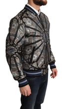 Load image into Gallery viewer, Dolce &amp; Gabbana Elegant Jacquard Bomber Jacket in Blue
