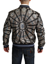 Load image into Gallery viewer, Dolce &amp; Gabbana Elegant Jacquard Bomber Jacket in Blue
