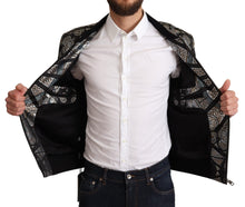 Load image into Gallery viewer, Dolce &amp; Gabbana Elegant Jacquard Bomber Jacket in Blue
