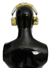 Load image into Gallery viewer, Dolce &amp; Gabbana Chic White Leather Headphones with Yellow Print
