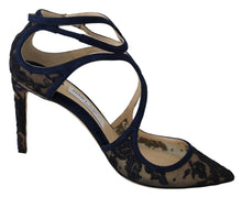 Load image into Gallery viewer, Jimmy Choo Navy Lancer Leather Pumps Elegance Unleashed
