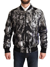 Load image into Gallery viewer, Dolce &amp; Gabbana Elegant Black Bomber Jacket with Silver Details
