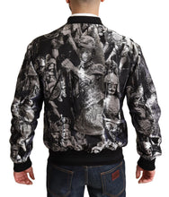 Load image into Gallery viewer, Dolce &amp; Gabbana Elegant Black Bomber Jacket with Silver Details
