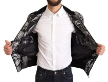 Load image into Gallery viewer, Dolce &amp; Gabbana Elegant Black Bomber Jacket with Silver Details
