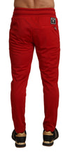 Load image into Gallery viewer, Dolce &amp; Gabbana Elegant Red Casual Sweatpants with Logo Plaque
