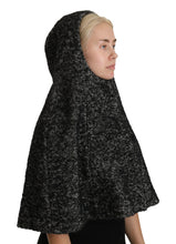 Load image into Gallery viewer, Dolce &amp; Gabbana Gray Tweet Wool Shoulder Hat Hooded Scarf
