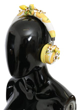 Load image into Gallery viewer, Dolce &amp; Gabbana Glamorous Gold-Embellished Leather Headphones
