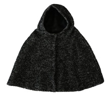 Load image into Gallery viewer, Dolce &amp; Gabbana Gray Tweet Wool Shoulder Hat Hooded Scarf
