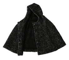 Load image into Gallery viewer, Dolce &amp; Gabbana Gray Tweet Wool Shoulder Hat Hooded Scarf
