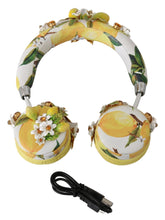 Load image into Gallery viewer, Dolce &amp; Gabbana Glamorous Gold-Embellished Leather Headphones
