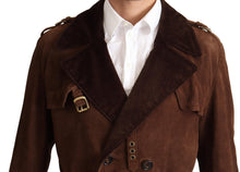 Load image into Gallery viewer, Dolce &amp; Gabbana Classic Brown Leather Trench Coat
