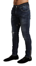 Load image into Gallery viewer, Dolce &amp; Gabbana Blue Cotton Stretch Tattered Denim Jeans
