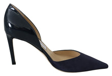 Load image into Gallery viewer, Jimmy Choo Elegant Navy Suede Pointed Toe Pumps
