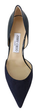 Load image into Gallery viewer, Jimmy Choo Elegant Navy Suede Pointed Toe Pumps
