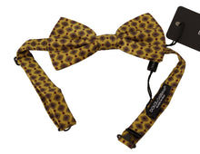 Load image into Gallery viewer, Dolce &amp; Gabbana Yellow Patterned Silk Adjustable Neck Papillon Bow Tie
