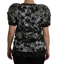 Load image into Gallery viewer, Dolce &amp; Gabbana Sequined Crystal Embellished Crew Neck Top
