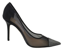 Load image into Gallery viewer, Jimmy Choo Elegant Black Mesh Crystal Pumps
