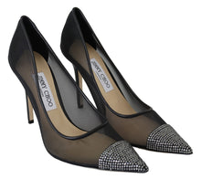 Load image into Gallery viewer, Jimmy Choo Elegant Black Mesh Crystal Pumps
