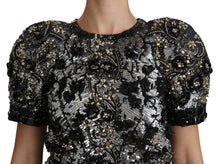 Load image into Gallery viewer, Dolce &amp; Gabbana Sequined Crystal Embellished Crew Neck Top
