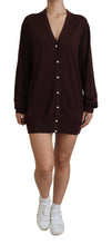 Load image into Gallery viewer, Dolce &amp; Gabbana Chic Maroon V-Neck Wool Cardigan
