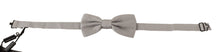 Load image into Gallery viewer, Dolce &amp; Gabbana Silver Gray 100% Silk Adjustable Neck Papillon Bow Tie
