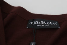 Load image into Gallery viewer, Dolce &amp; Gabbana Chic Maroon V-Neck Wool Cardigan
