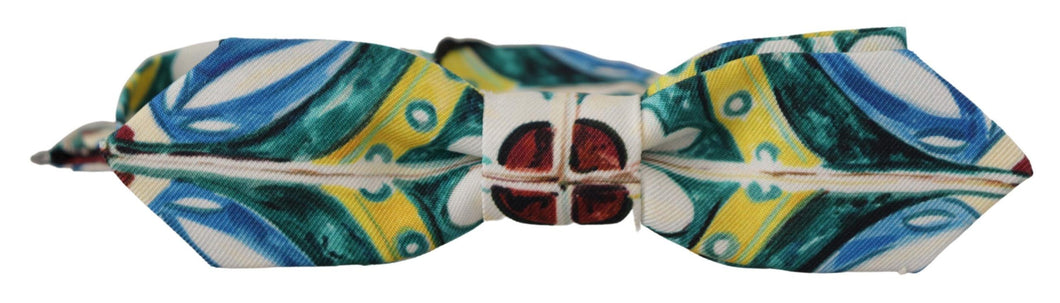 Dolce & Gabbana Elegant Silk Majolica Print Bow Tie