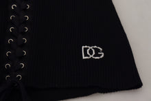 Load image into Gallery viewer, Dolce &amp; Gabbana Elegant Black Tie-Up Slim Fit Sweater
