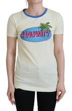 Load image into Gallery viewer, Dolce &amp; Gabbana Elegant Yellow Cotton Tee with Chic Print
