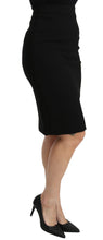 Load image into Gallery viewer, Dolce &amp; Gabbana Elegant Black Virgin Wool High-Waist Skirt
