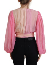 Load image into Gallery viewer, Dolce &amp; Gabbana Pink Silk Wrap Long Sleeves Blouse Top
