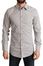 Load image into Gallery viewer, Dolce &amp; Gabbana Elegant Gray Striped Slim Fit Dress Shirt
