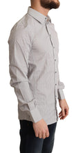 Load image into Gallery viewer, Dolce &amp; Gabbana Elegant Gray Striped Slim Fit Dress Shirt
