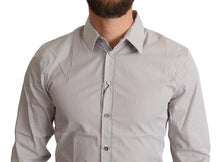 Load image into Gallery viewer, Dolce &amp; Gabbana Elegant Gray Striped Slim Fit Dress Shirt
