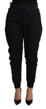 Load image into Gallery viewer, Dolce &amp; Gabbana Elegant Black Jogger Trousers with Iconic Logo

