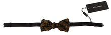 Load image into Gallery viewer, Dolce &amp; Gabbana Elegant Black Gold Floral Silk Bow Tie
