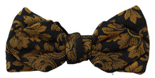 Load image into Gallery viewer, Dolce &amp; Gabbana Elegant Black Gold Floral Silk Bow Tie
