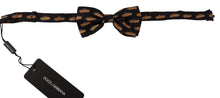 Load image into Gallery viewer, Dolce &amp; Gabbana Black Orange Car Print Silk Bow Tie
