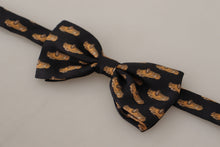 Load image into Gallery viewer, Dolce &amp; Gabbana Black Orange Car Print Silk Bow Tie
