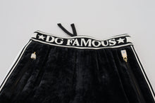 Load image into Gallery viewer, Dolce &amp; Gabbana Black DG Logo Velvet Trouser Pants
