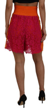 Load image into Gallery viewer, Dolce &amp; Gabbana Elegant Lace High-Waist Shorts in Dual-Tones
