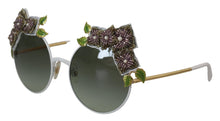 Load image into Gallery viewer, Dolce &amp; Gabbana Elegant Floral Embellished Gold Sunglasses
