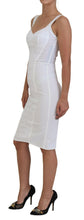 Load image into Gallery viewer, Dolce &amp; Gabbana Elegant White Bodycon Knee-Length Dress
