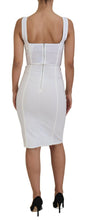 Load image into Gallery viewer, Dolce &amp; Gabbana Elegant White Bodycon Knee-Length Dress
